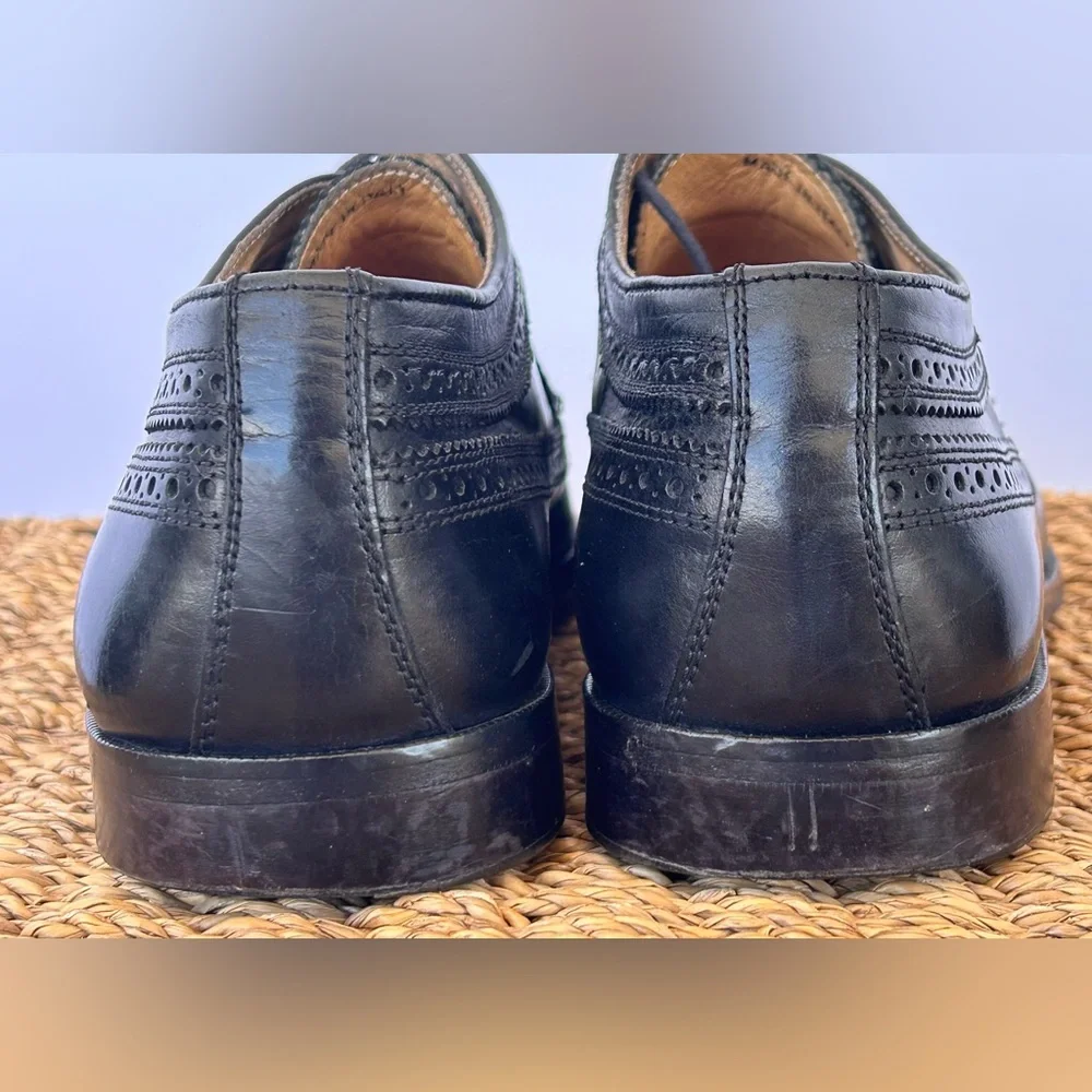 Mercanti Fiorintini Men’s Classic‎ Leather Italian Wingtip Oxfords Black 10M
